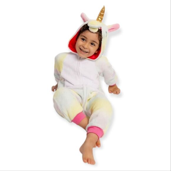 NWT Spooktacular Creations Unicorn Pajama Costume Plush Onesie 18- 24 Months - Picture 2 of 7